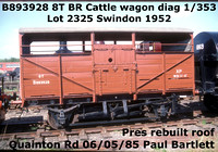 BR livestock rolling stock - cattle, special cattle, horse