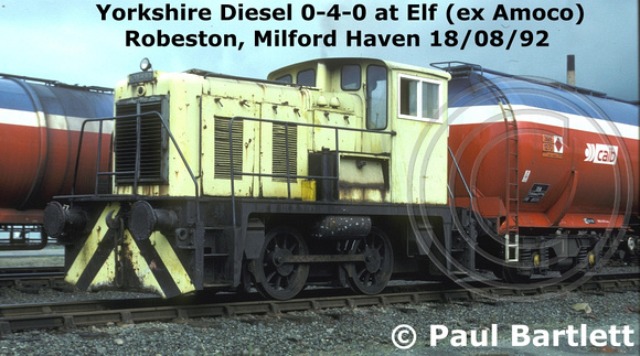Yorkshire Diesel 0-4-0 @ Elf Robeston, Milford Haven 92-08-18 © Paul Bartlett [2]