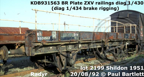 KDB931563 Plate ZXV railings d 1-430 d 1-434 [m]