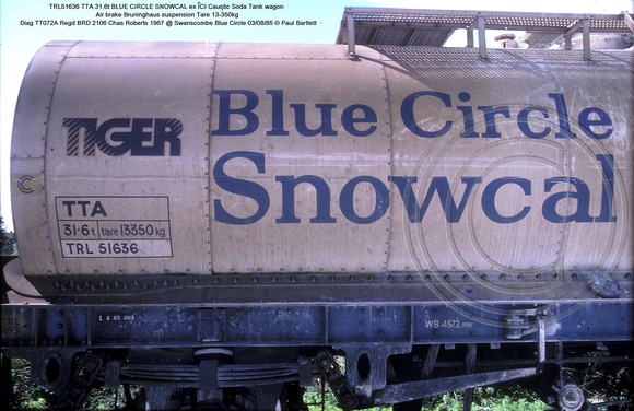 TRL51636 TTA BLUE CIRCLE SNOWCAL ex ICI Caustic Soda @ Swanscombe Blue Circle 85-08-03 � Paul Bartlett w