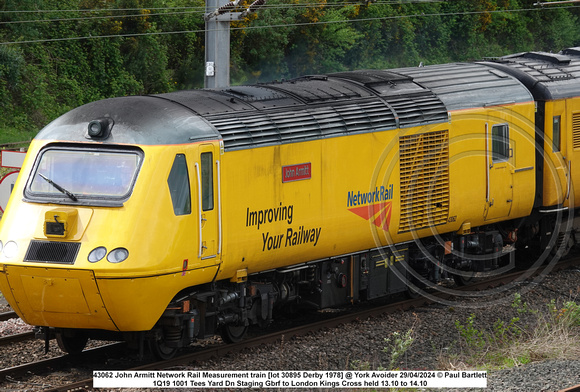 43062 John Armitt Network Rail Measurement train [lot 30895 Derby 1978] @ York Avoider 2024-04-29 © Paul Bartlett w