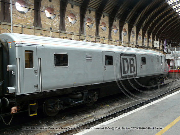 82146 DB Schenker Company Train Driving Van Trailer converted 2004 @ York Station 2016-09-07 © Paul Bartlett [05w]