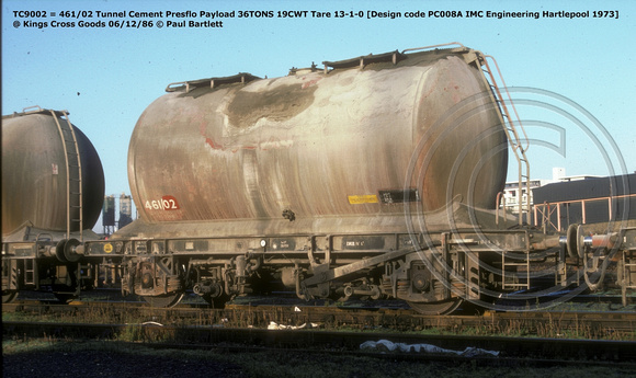 TC9002 = 461-02 Tunnel Cement @ Kings Cross Goods 86-12-06 © Paul Bartlett w