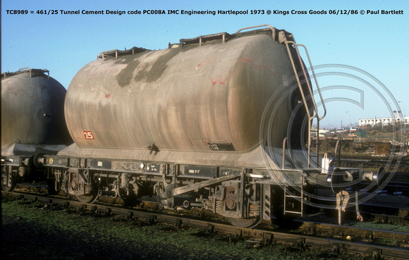 TC8989 = 461-25 PCA Tunnel Cement @ Kings Cross Goods 86-12-06 © Paul Bartlett w