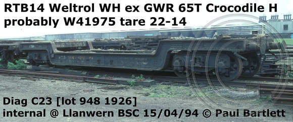 RTB14 (W41975) Weltrol WH Crocodile H internal @ Llanwern BSC 94-04-15 [16]