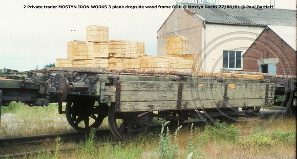 2 Mostyn Iron Works 3 plank dropside OOU @ Mostyn Docks 81-06-27 © Paul Bartlett w