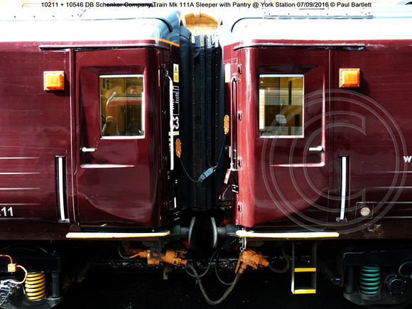 10211 + 10546 DB Schenker Company Train Mk 111A Sleeper with Pantry @ York Station 2016-09-07 © Paul Bartlett