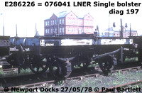 LNER single bolster and other steel carrying wagons