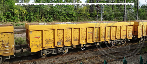 31 70 5992 053-6 IOA (E) Ealnos Network Rail Mussel @ York Holgate Sidings 2014-05-14 � Paul Bartlett [1w]