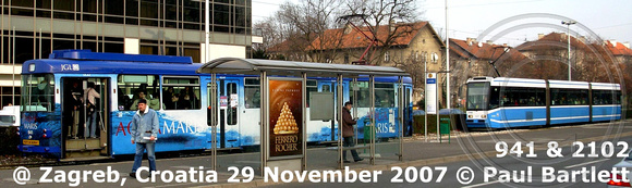 941 2102  tram @ Zagreb Croatia 2007-11-29