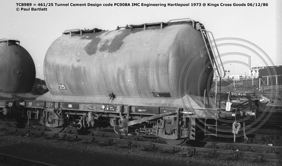TC8989 = 461-25 Tunnel Cement @ Kings Cross Goods 86-12-06 © Paul Bartlett w