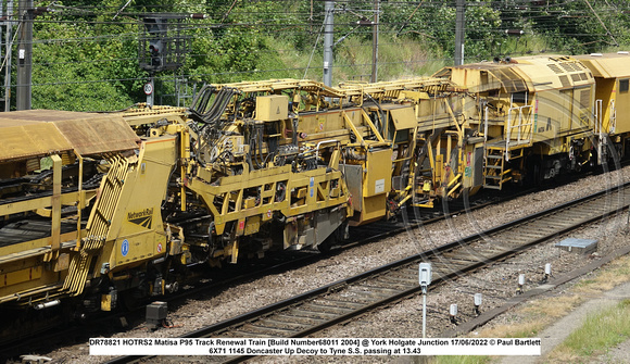 DR78821 HOTRS2 Matisa P95 Track Renewal Train [Build Number68011 2004] @ York Holgate Junction 2022 06-17 © Paul Bartlett [1w]