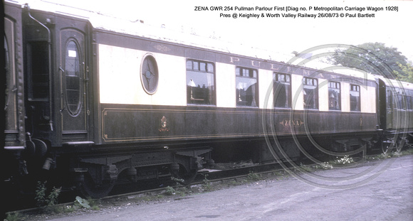 ZENA GWR 254 Pullman Parlour First @ KWVR 1973-08-26 � Paul Bartlett w