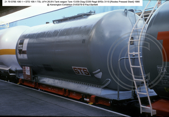 21 70 0785 106-1 = STS 106-1 TSL UFH Tank wagon @ Kensington Exhibition 79-03-01 � Paul Bartlett [1w]