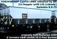 E303410 HOP 21HTO at Swindon C&W 75-09-13