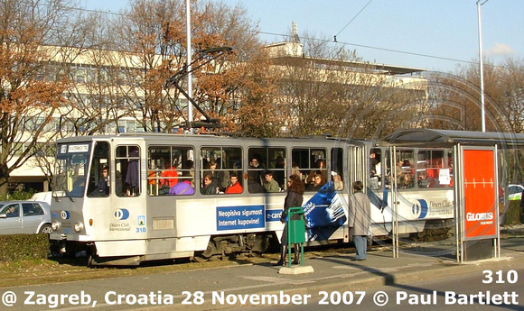 310  tram @ Zagreb Croatia 2007-11-28