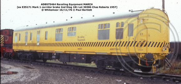 ADB975464 Rerailing Equipment MARCH @ Whitemoor 76-11-16 © Paul Bartlett w