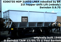 E306735 HOP 21HTO at Swindon C&W 75-09-13