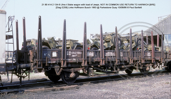 21 80 414 2 134-6 Lfms-t Stake wagon @ Parkestone Quay 86-08-10 � Paul Bartlett w