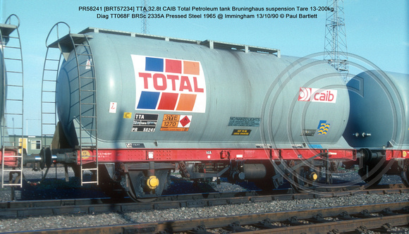 PR58241 [BRT57234] TTA 32.8t CAIB Total Petroleum tank Bruninghaus suspension 5 @ Immingham 90-10-13 © Paul Bartlett w