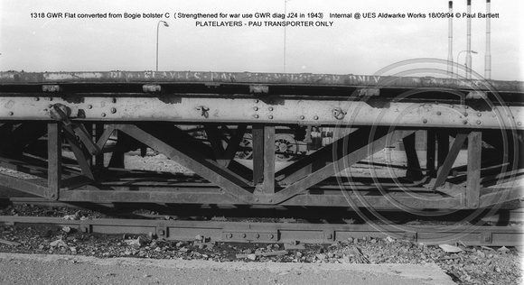 1318 GWR Bogie bolster C (Strengthened) Internal @ UES Aldwarke Works 94-09-18 � Paul Bartlett [05W]