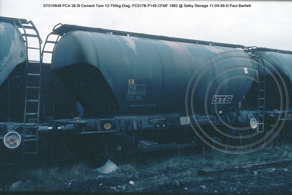 STS10648 PCA 38.0t Cement Tare 12-750kg Diag. PC017B P149 CFMF 1982 @ Selby Storage 88-04-11 © Paul Bartlett w