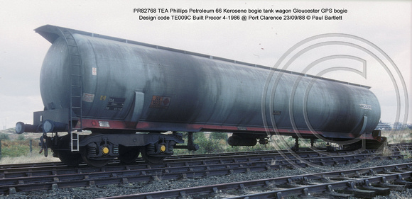 PR82768 TEA Kerosene bogie tank wagon @ Port Clarence 88-09-23 � Paul Bartlett w