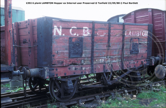 1392 NCB LAMBTON Hopper Preserved @ Tanfield 88-09-22 © Paul Bartlett