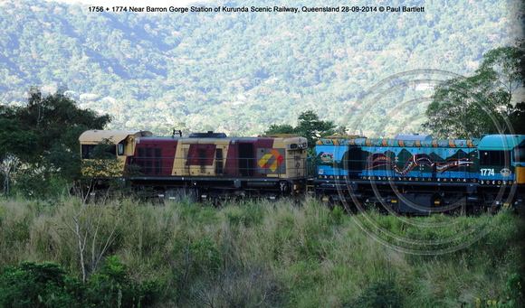1756   1774 Near Barron Gorge Station of Kurunda Scenic Railway, Queensland 28-09-2014 � Paul Bartlett DSC06347