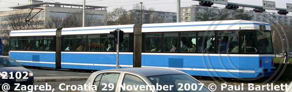 2102  tram @ Zagreb Croatia 2007-11-29