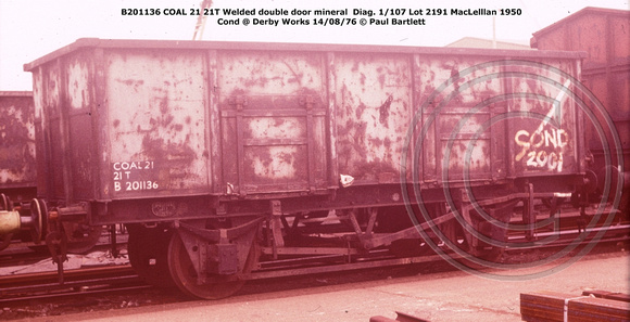 B201136 COAL 21 Cond @ Derby Works 76-08-14 © Paul Bartlett w