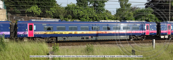 802303 832303 Hull Trains Paragon coach B Standard class Electro-Diesel [Hitachi AT300 c2019] @ York Holgate Junction 2021-06-23 © Paul Bartlett w