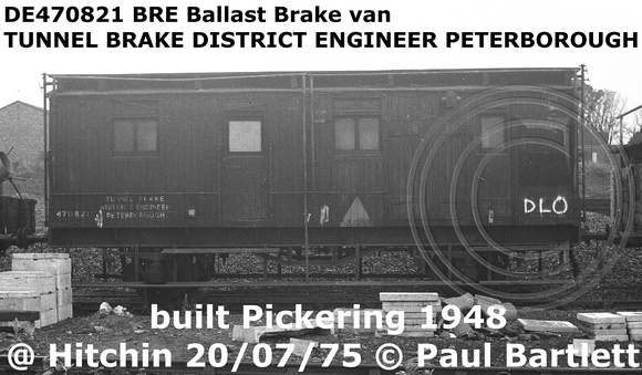 DE470821 Ballast Brake van at Hitchin engineers 75-07-20 [2]