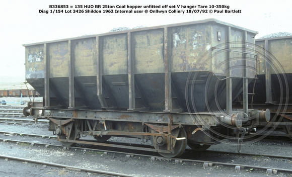 B336853 = 135 HUO @ Onllwyn Colliery 92-07-18 © Paul Bartlett w