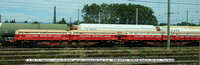 31 81 4932 372-3 Sggmrrss-y Mobiler aggregate containers Rail Cargo Group + MOBB 067839-0 + 067848-8 @ Narbonne 2022-08-21 © Paul Bartlett [1w]