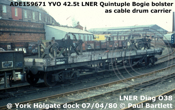 ADE159671 YVO Quint bogie bolster D at York Holgate Dock 80-04-07