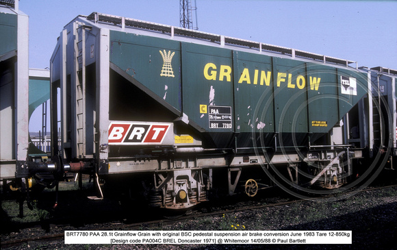 BRT7780 PAA Grainflow ex Grain @ Whitemoor 88-05-14 � Paul Bartlett w