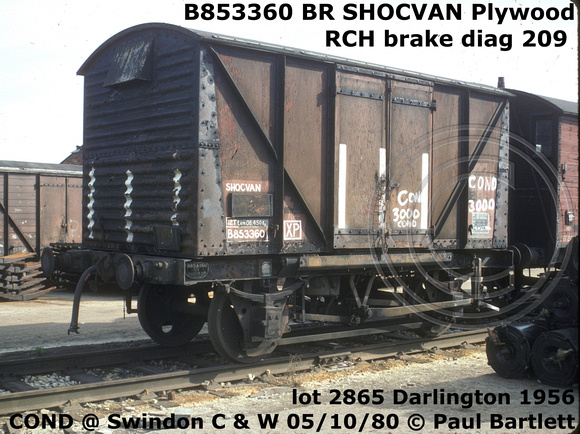 B853360 SHOCVAN Cond at Swindon C&W 80-10-05