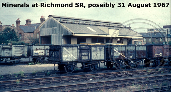 Minerals at Richmond SR goods yard 31 August 1967