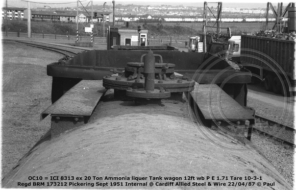 OC10 = ICI 8313 ex Ammonia liquer Internal @ Cardiff Allied Steel & Wire 87-04-22 © Paul Bartlett [15w]