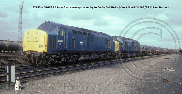 37153 + 37076 EE Type 3 @ York South 85-08-21 © Paul Bartlett w