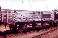 446 unidentifiable long 5 plank mineral wagon wood frame independent unfit brake Internal user @ Stanton Tube Works 77-06-04 © Paul Bartlett w