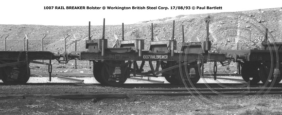 1007 RAIL BREAKER Bolster @ Workington BSC 93-08-17 © Paul Bartlett [2w]