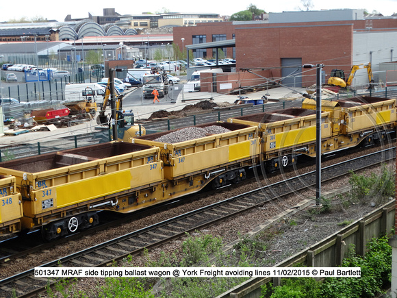 501347 MRAF side tipping ballast wagon @ York Freight avoiding lines 2015-05-11 © Paul Bartlett [1]