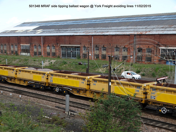 501348 MRAF side tipping ballast wagon @ York Freight avoiding lines 2015-05-11 © Paul Bartlett