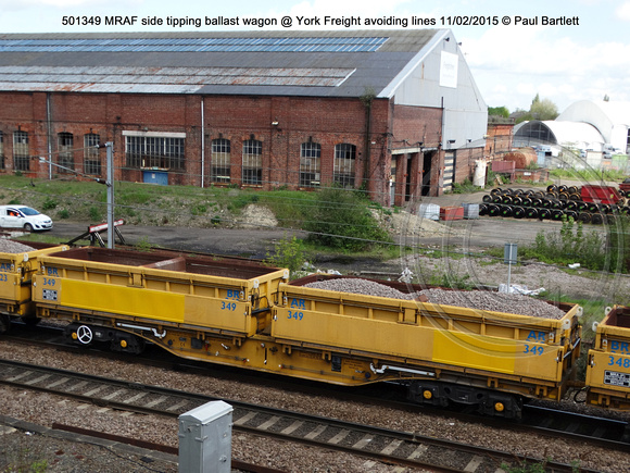 501349 MRAF side tipping ballast wagon @ York Freight avoiding lines 2015-05-11 © Paul Bartlett [1]