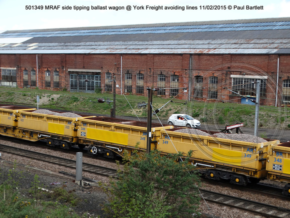 501349 MRAF side tipping ballast wagon @ York Freight avoiding lines 2015-05-11 © Paul Bartlett [3]