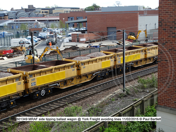 501349 MRAF side tipping ballast wagon @ York Freight avoiding lines 2015-05-11 © Paul Bartlett [4]