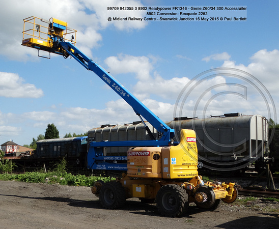 99709 942055 3 8902 Readypower FR1346 Accessrailer@ Midland Railway Centre - Swanwick Junction 2015-05-16 © Paul Bartlett [06]