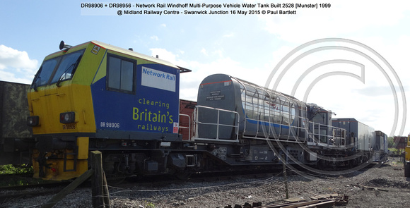 DR98906 + DR98956 Network Rail Windhoff Multi-Purpose Vehicle Water Tank @ Midland Railway Centre - Swanwick Junction 2015-05-16 © Paul Bartlett [01]